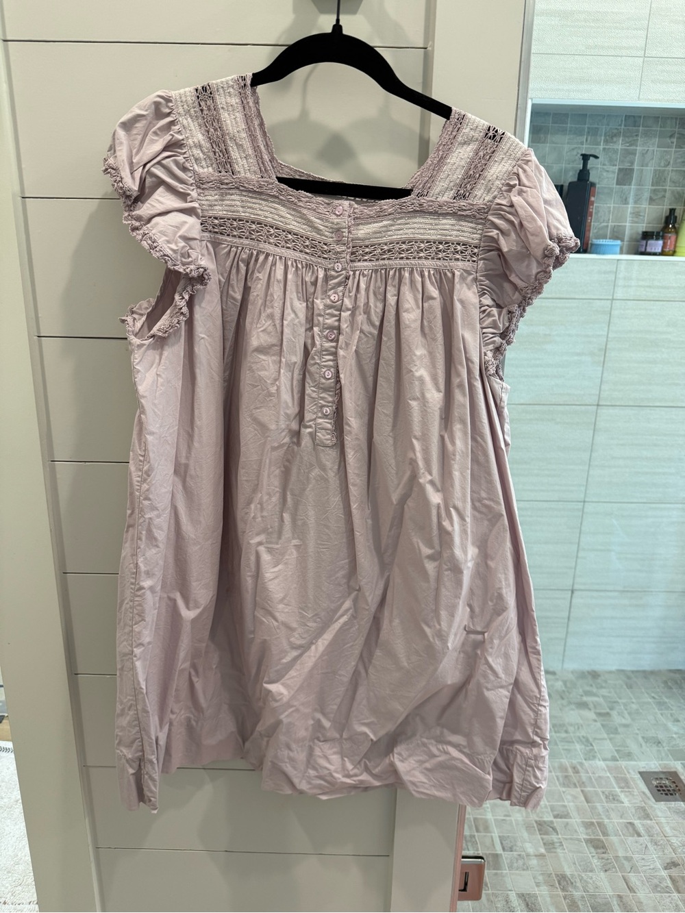 EUC Doen Pale Lavender Smocked Mini Dress